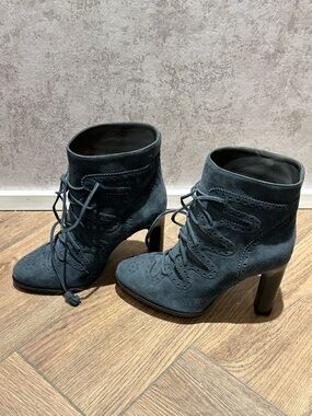 Hermès Size 36 Suede Perforated Wingtip Booties